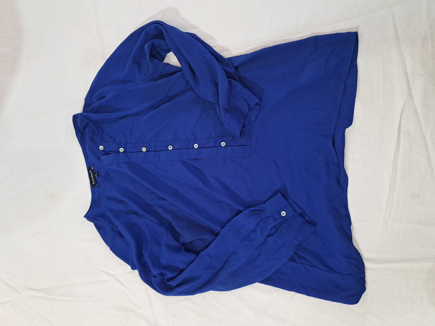 Ellen Weaver Blue Long Sleeve Blouse