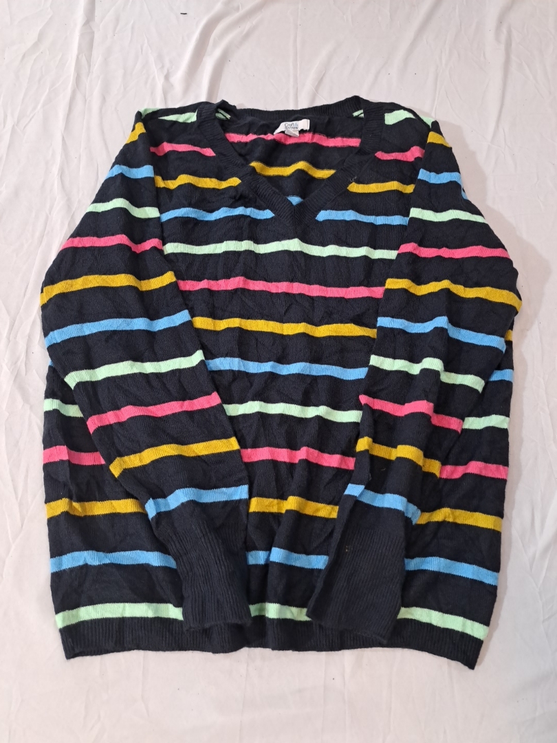 Suéter de V com Listras Croft & Barrow