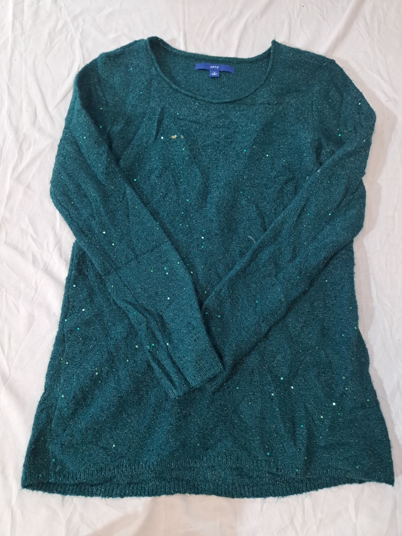 Apt. 9 Green Sequined Knit Sweater