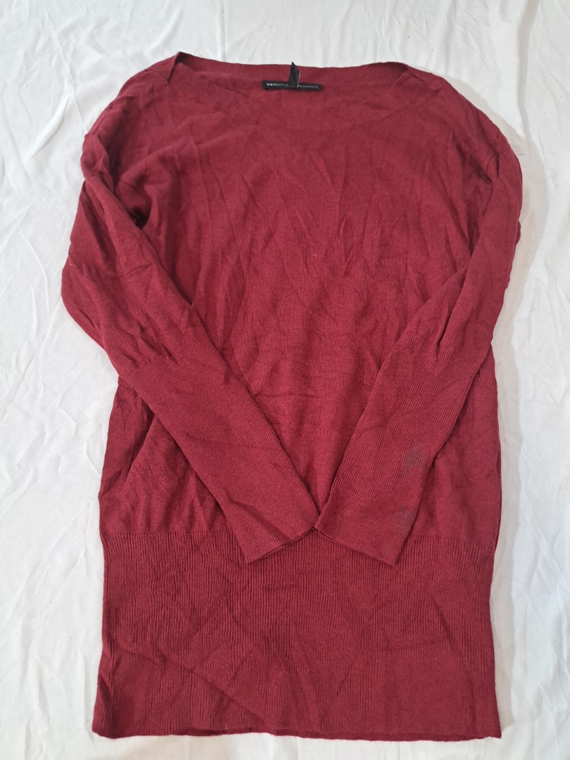 Pull en tricot rouge à manches longues White House..