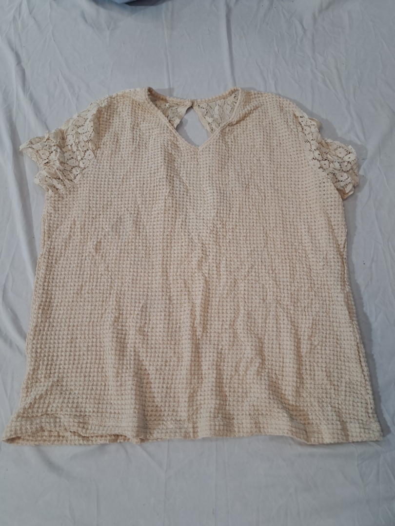 Unbranded Spitzenbesatz V-Ausschnitt Bluse