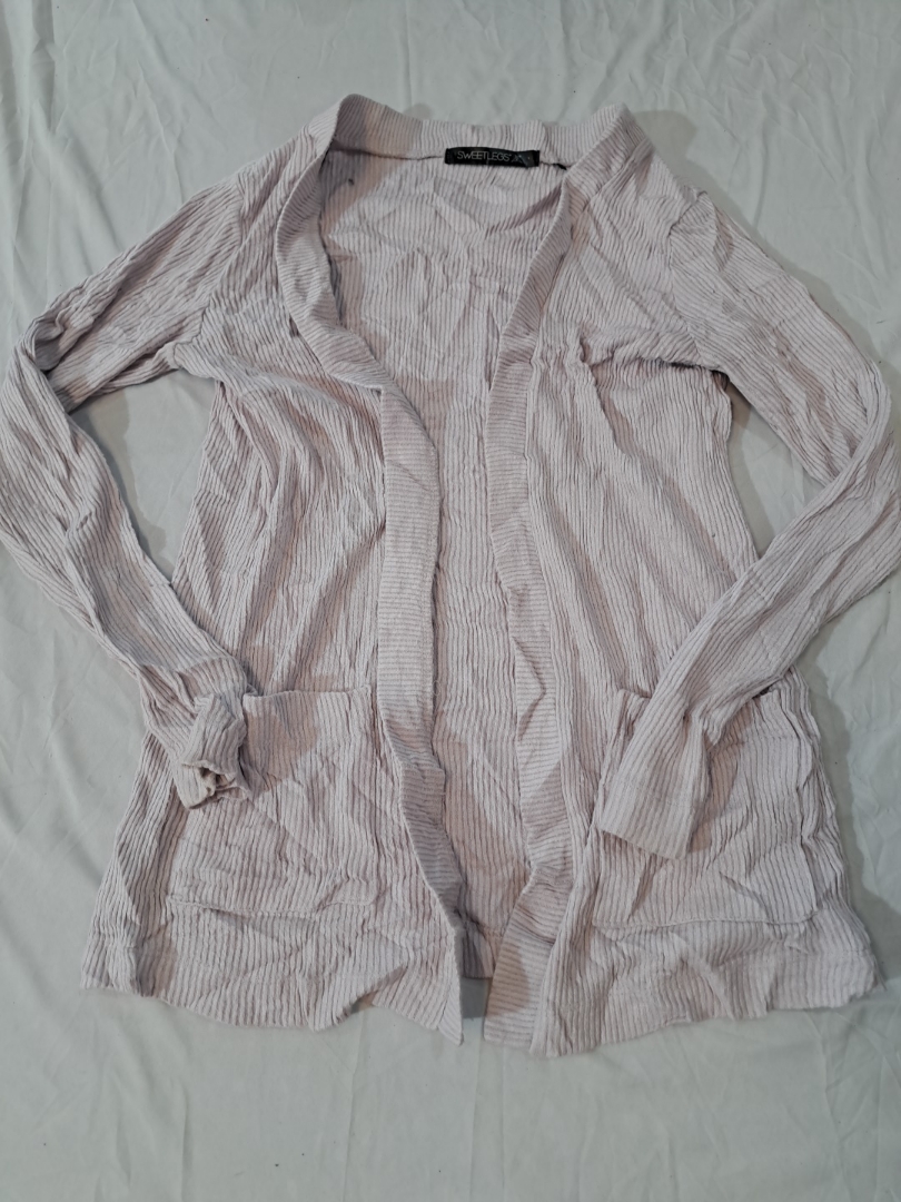 Cardigan de Malha Cinza Claro Sweet Legs