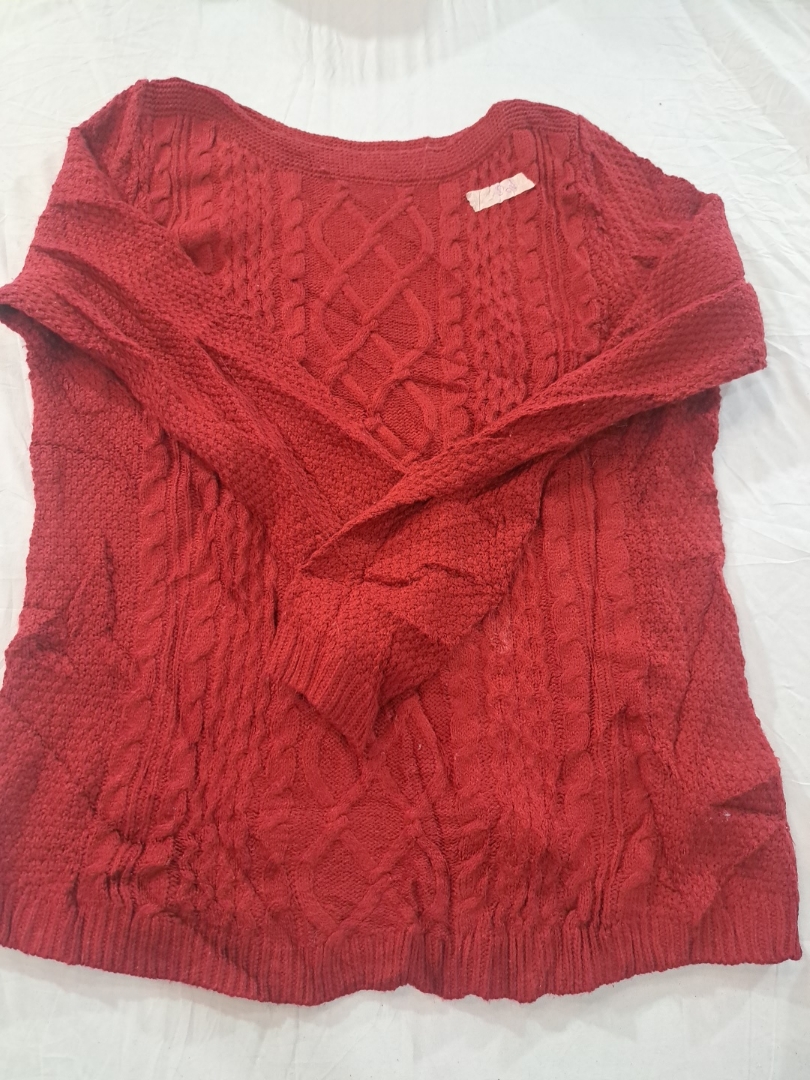 Pull en maille câble rouge Croft & Barrow