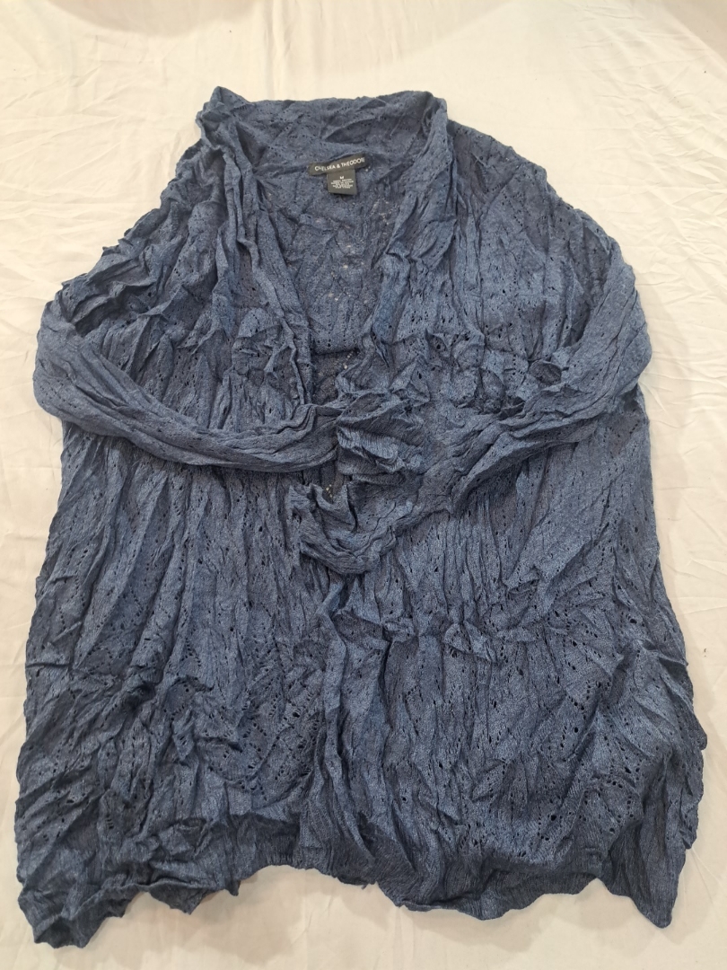 Chelsea & Theodore Blue Rayon Cardigan