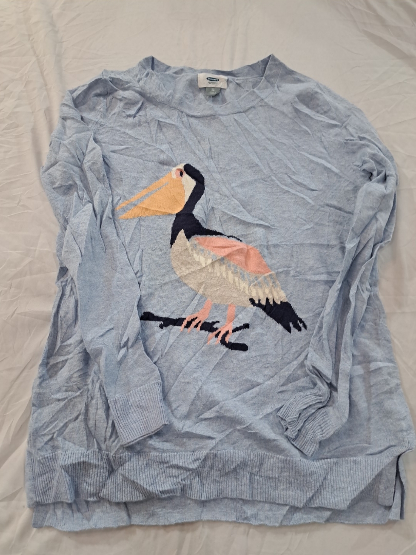 Old Navy Pelican Print Knit Sweater