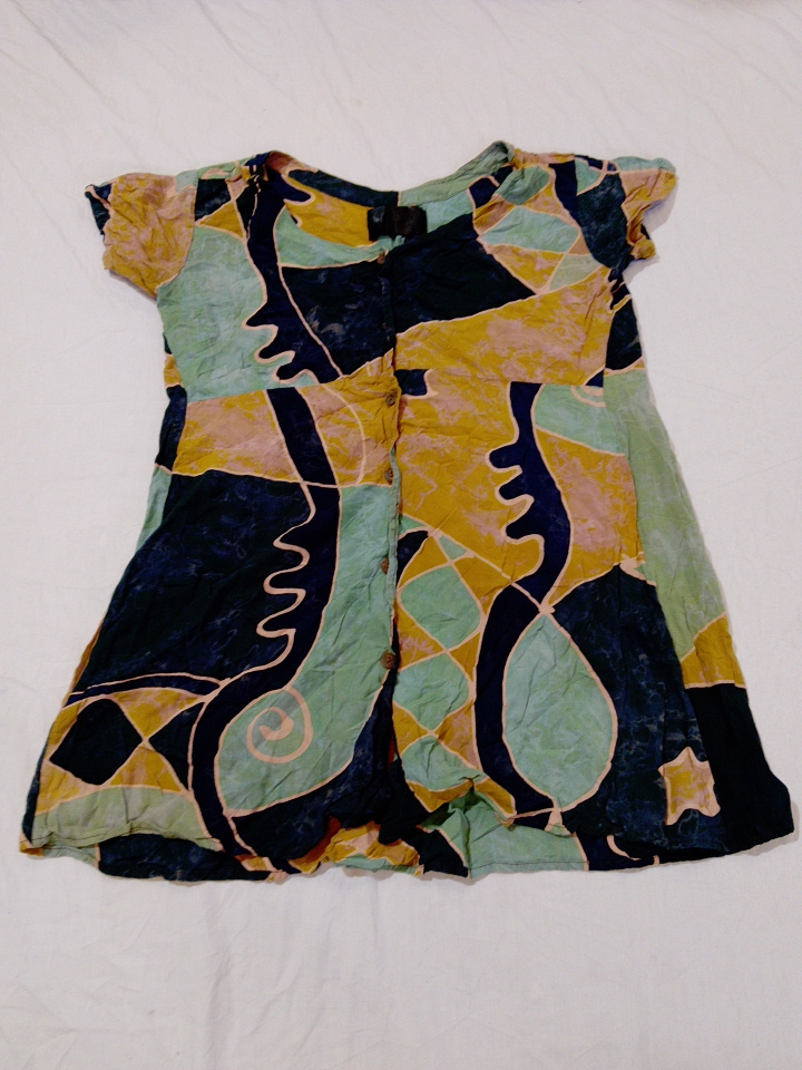 Robe mini à manches courtes imprimée sans marque