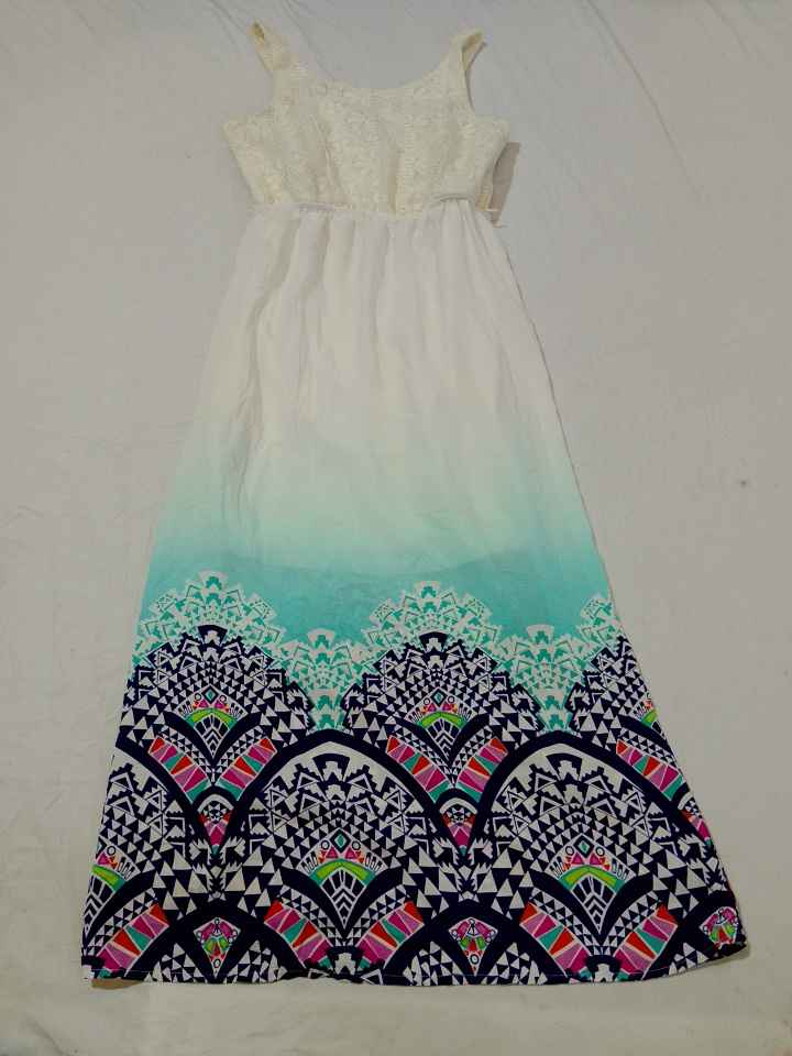 Paper Doll Lace Trim Maxi Dress