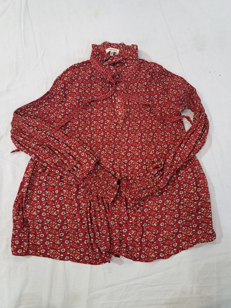 Max Studio Printed Ruffle Blouse