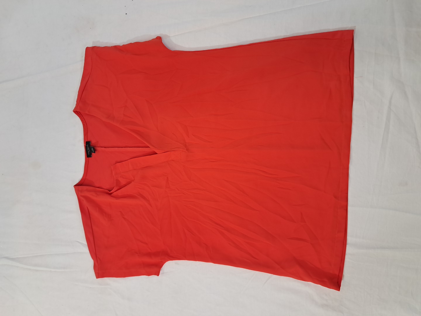 Ann Taylor Factory Red Sleeveless V-Neck Blouse