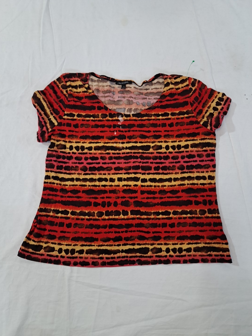 Notations Printed Striped Blouse