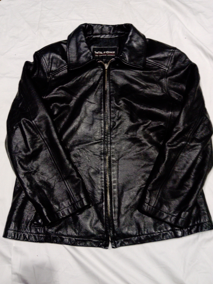 Wilson's Lederjacke Schwarze Reißverschluss