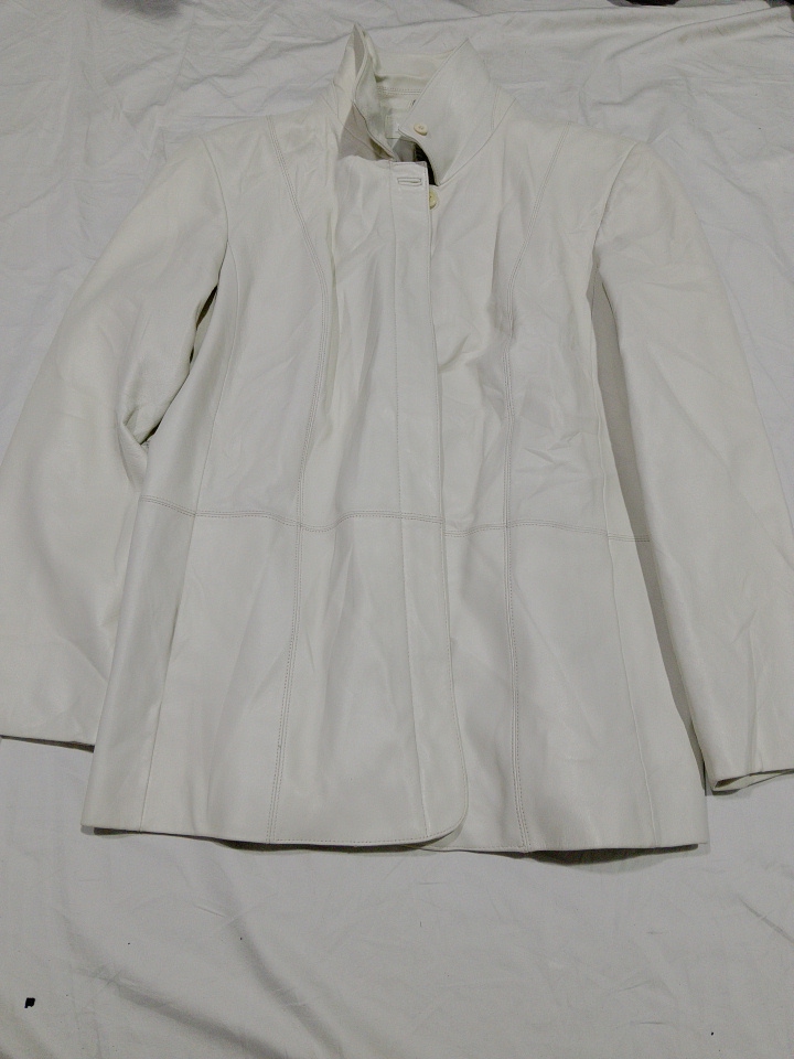 Veste en cuir blanc Preston & York