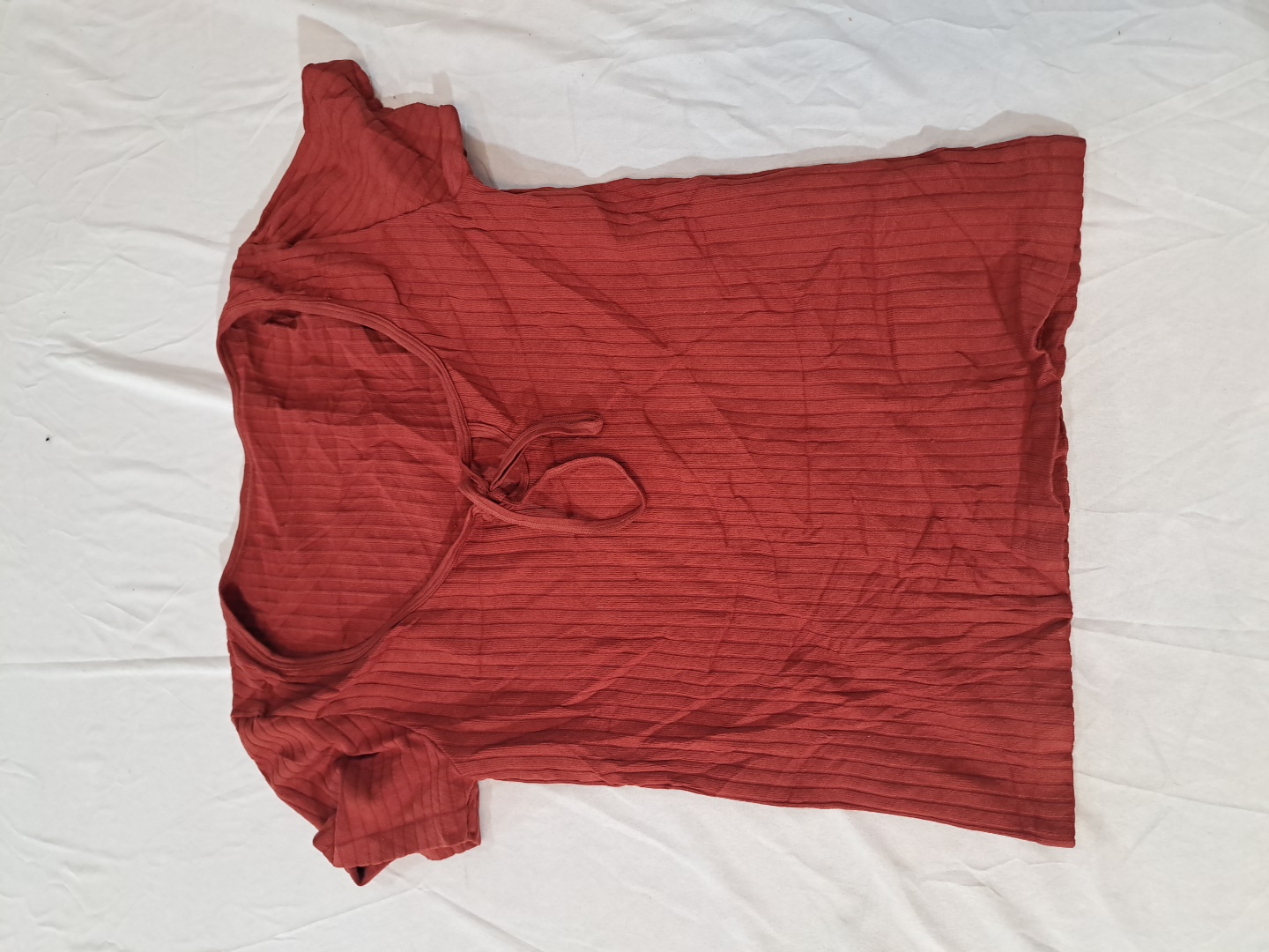 Unbranded Ribbed Short Sleeve Scoop Neck Top