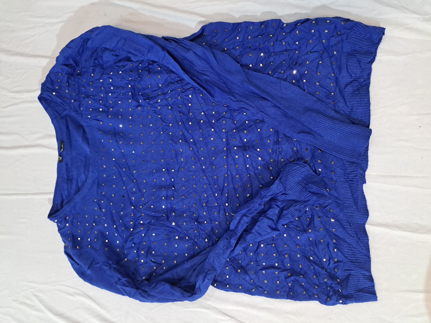 Suéter de Malha Azul com Studs Sem Marca