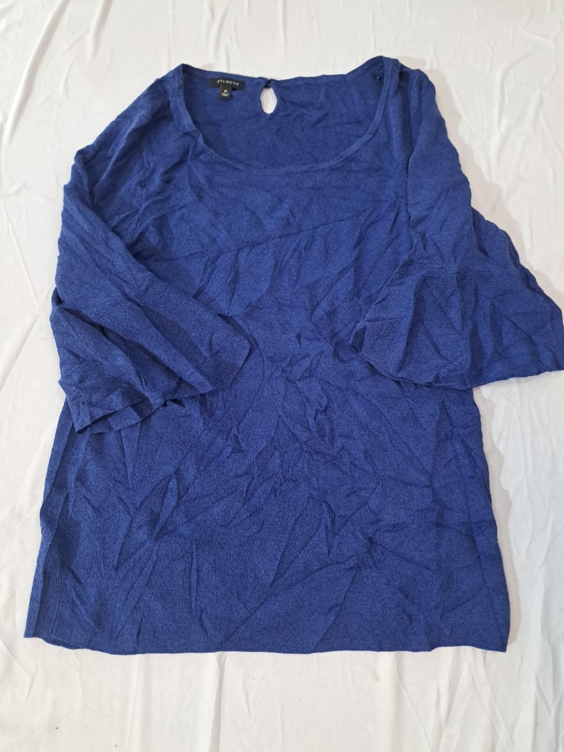 Blouse à manches cloche bleue Talbots