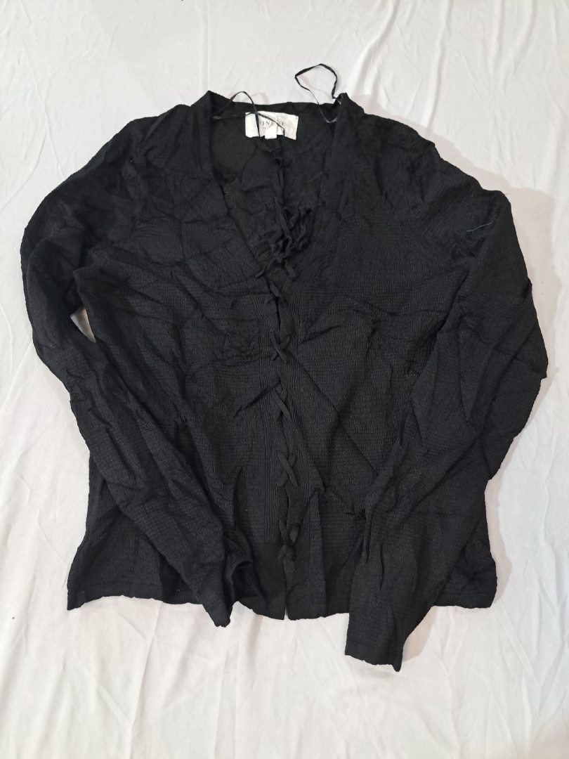 Pinque Sheer Lace-up Blouse