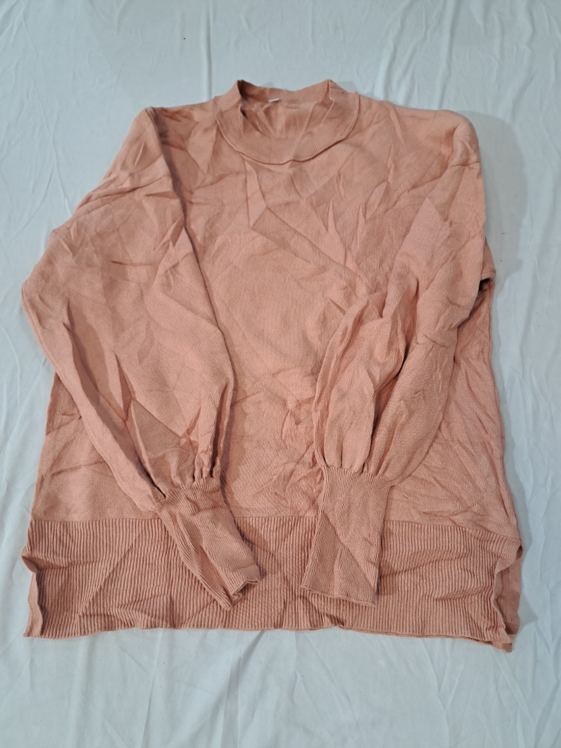 Oversized Puffed Sleeve Knit Sweater