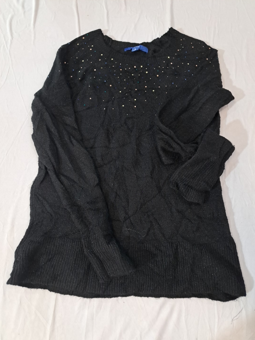 Apt. 9 Suéter de Tricô Preto com Lantejoulas