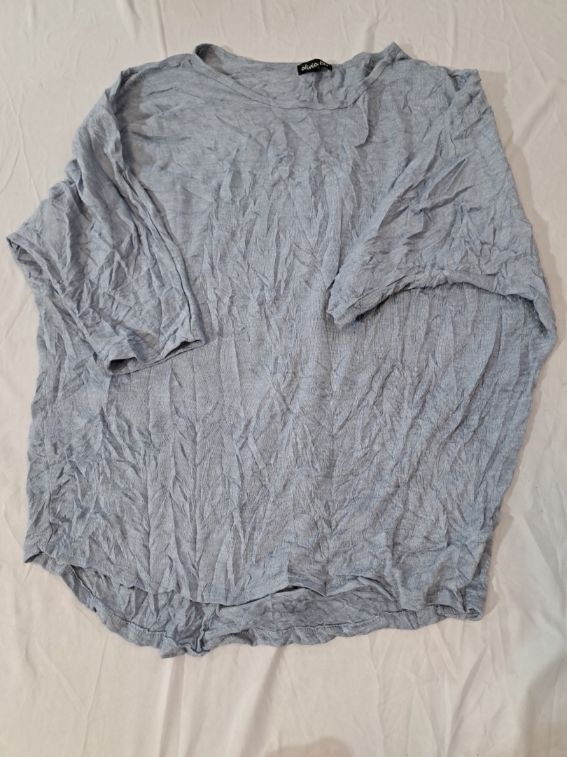 Olivia Blu Übergrößen Graues Kurzarmshirt