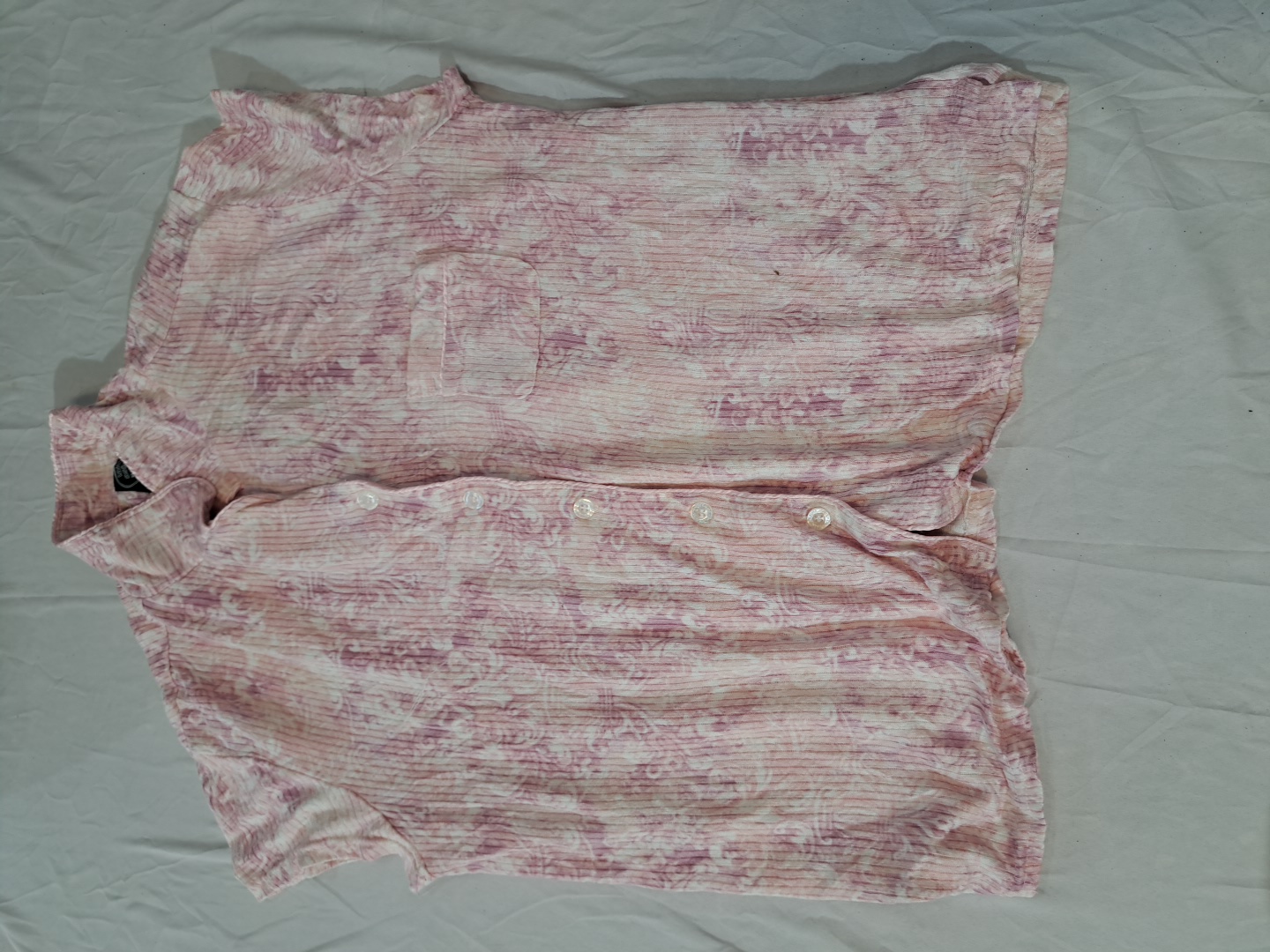 Camisa de Botão Rosa de Manga Curta Lauren Ralph L..