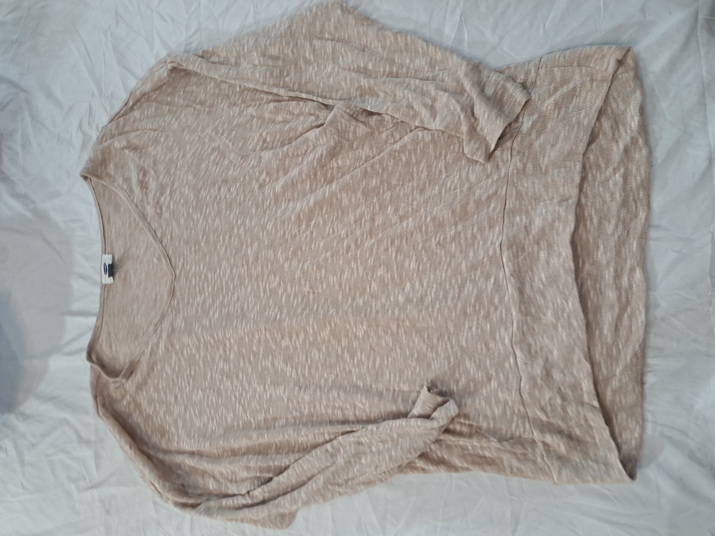 Old Navy Beige Long-Sleeve Knit Sweater