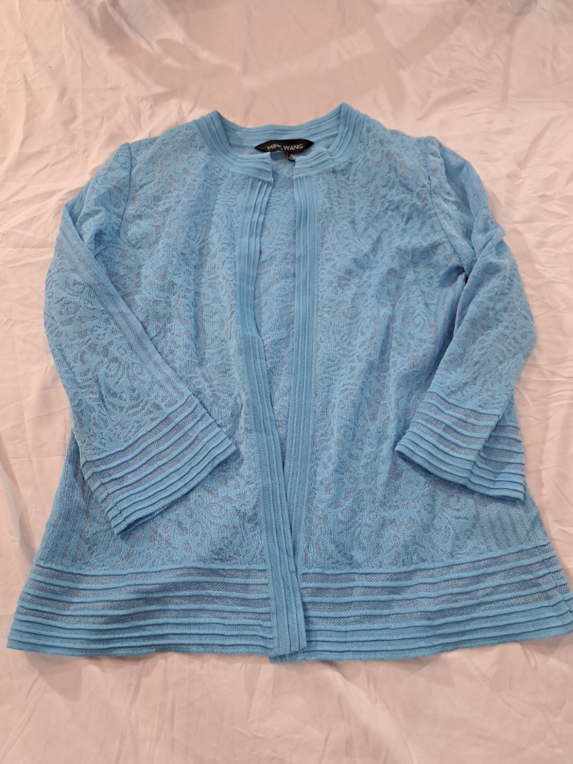 Ming Wang Blue Lace Cardigan