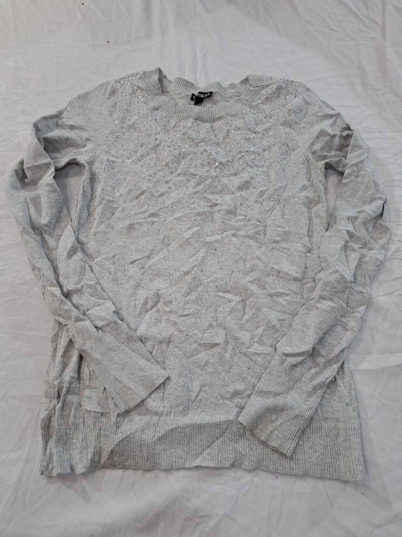 Pull en tricot gris Express