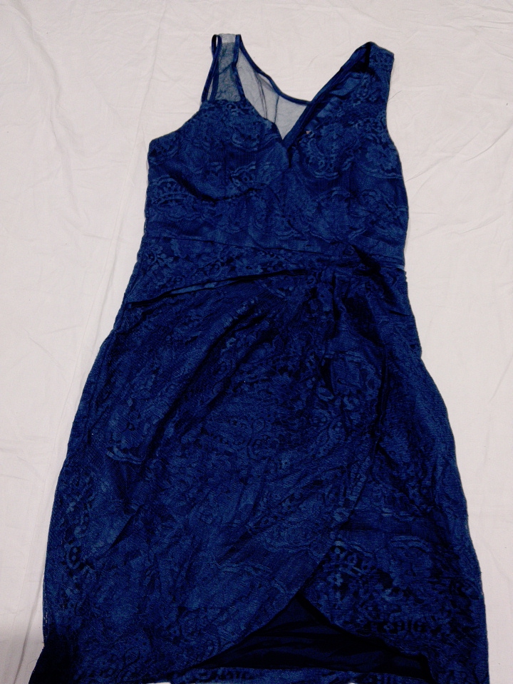 Milly Navy Lace Wrap Dress