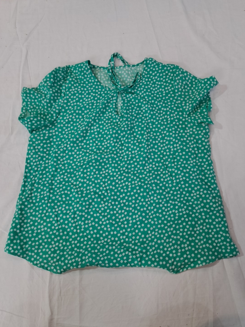 Green Polka Dot Printed Blouse