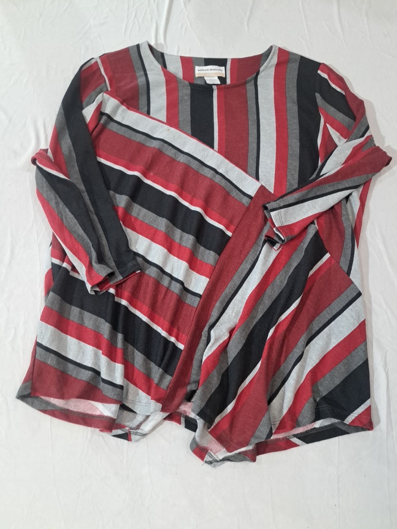 Alfred Dunner Striped Long Sleeve Blouse
