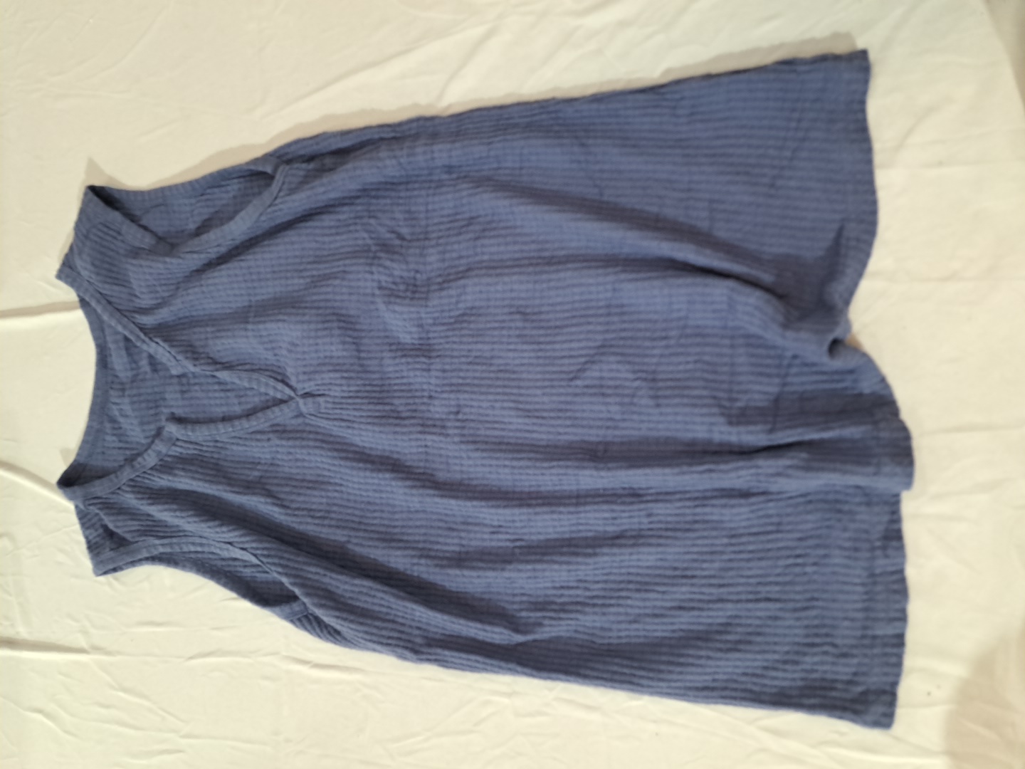 Unbranded Blue Sleeveless V-Neck Tank Top