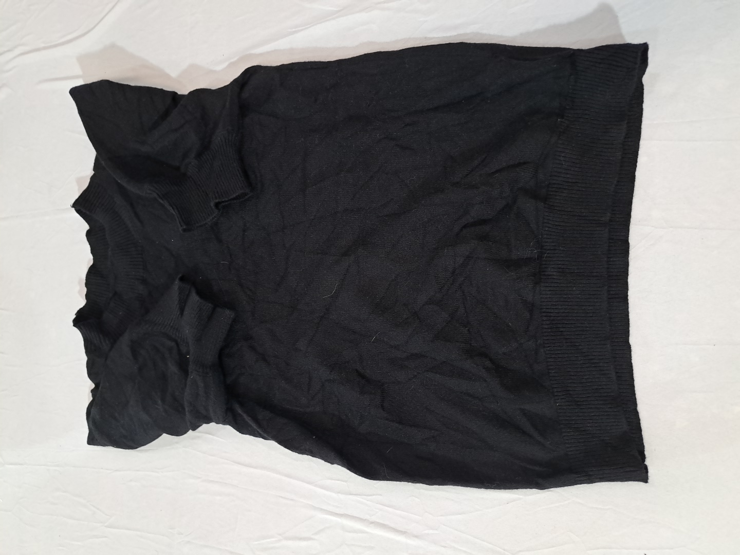 Black Ruffle Knit Blouse