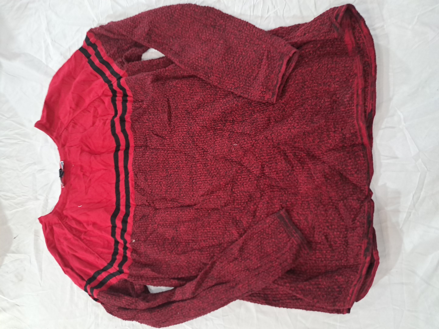 Suéter de Malha Listrado Vermelho Karen Scott