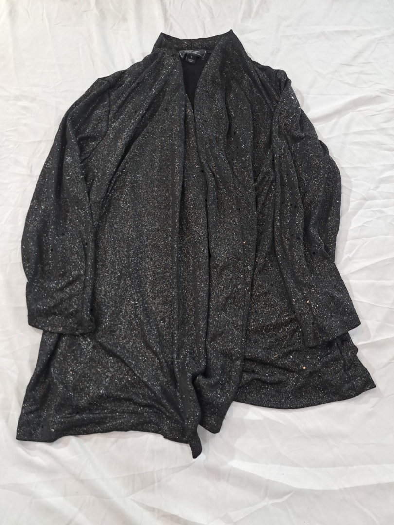 Cardigan Preto com Lantejoulas Dress Barn