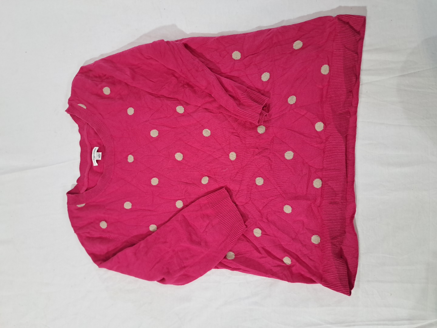 Pull tricot rose à pois de Croft & Barrow