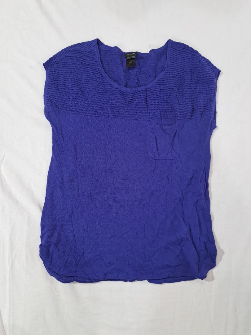 Ann Taylor Blue Sleeveless Blouse
