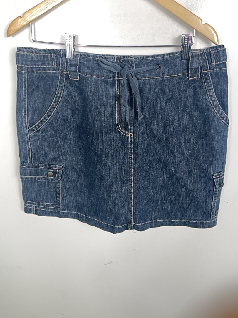 Denim Cargo Mini Skirt