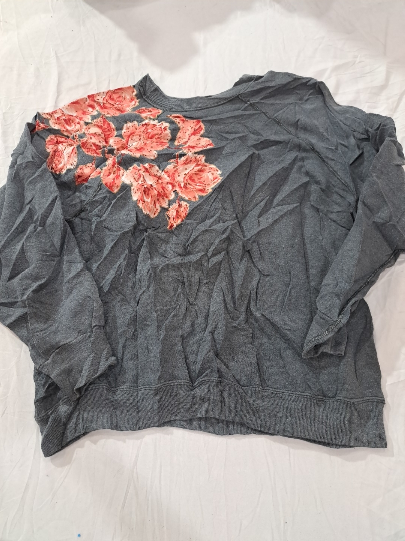 Sweat Appeal Crewneck Sweatshirt with Floral Embro..