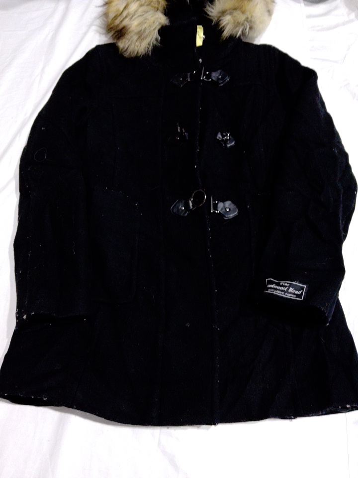 Black Winter Coat with Fur Hood