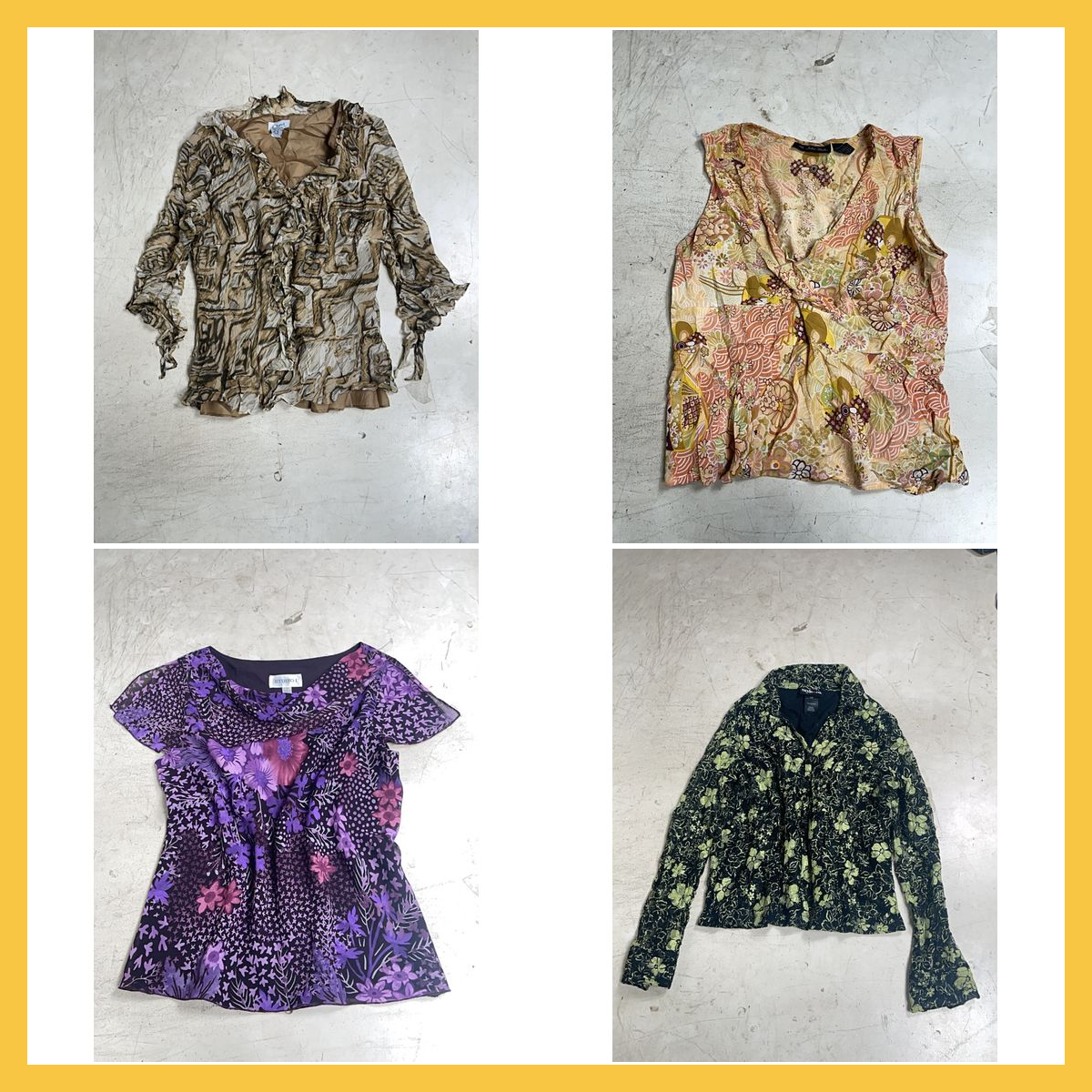 Lot de blouses vintage imprimées - Avenue, Karma, ..