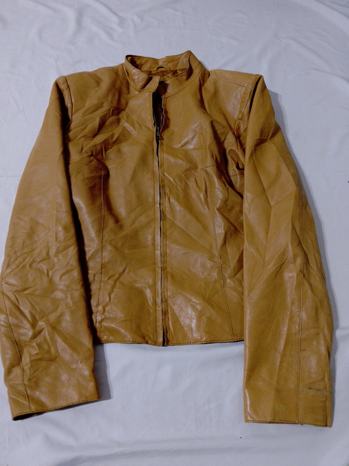 Veste en cuir marron