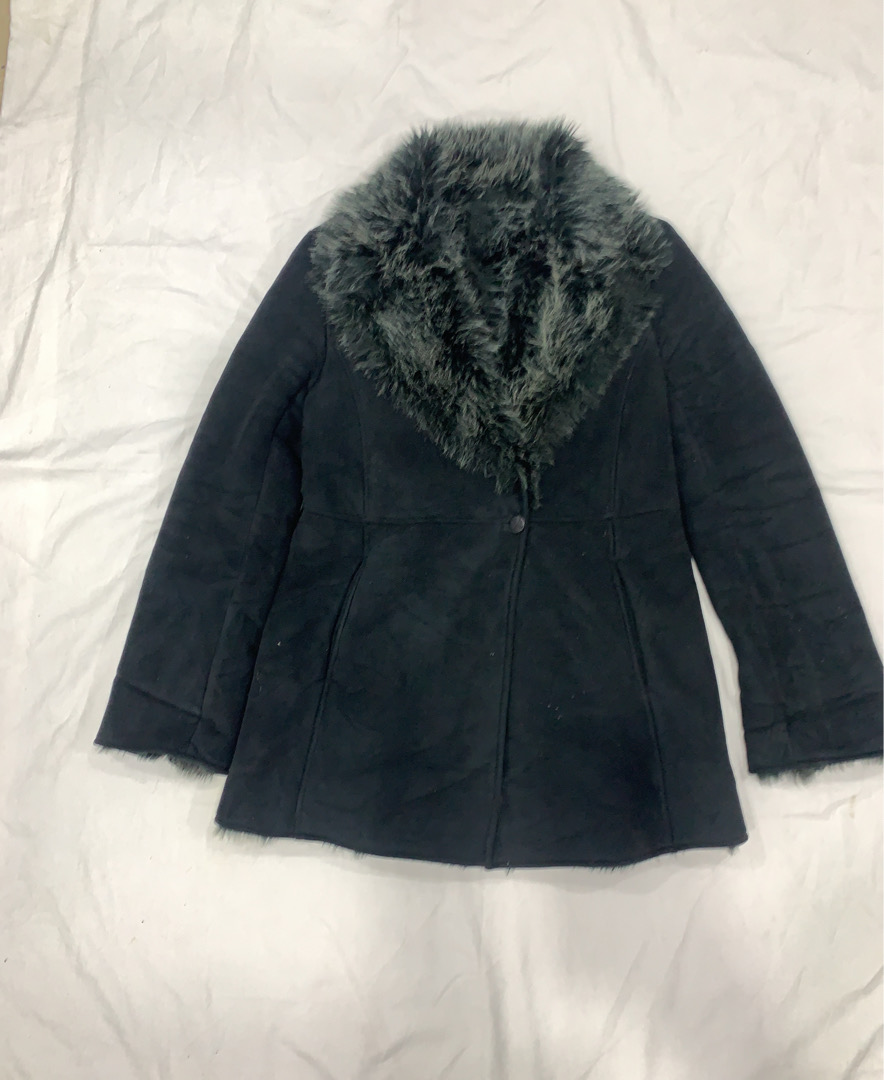 Black Fur-Lined Coat