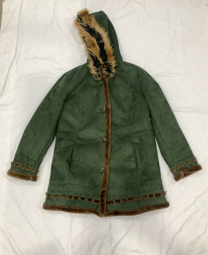 Neyellelle Green Suede Hooded Jacket