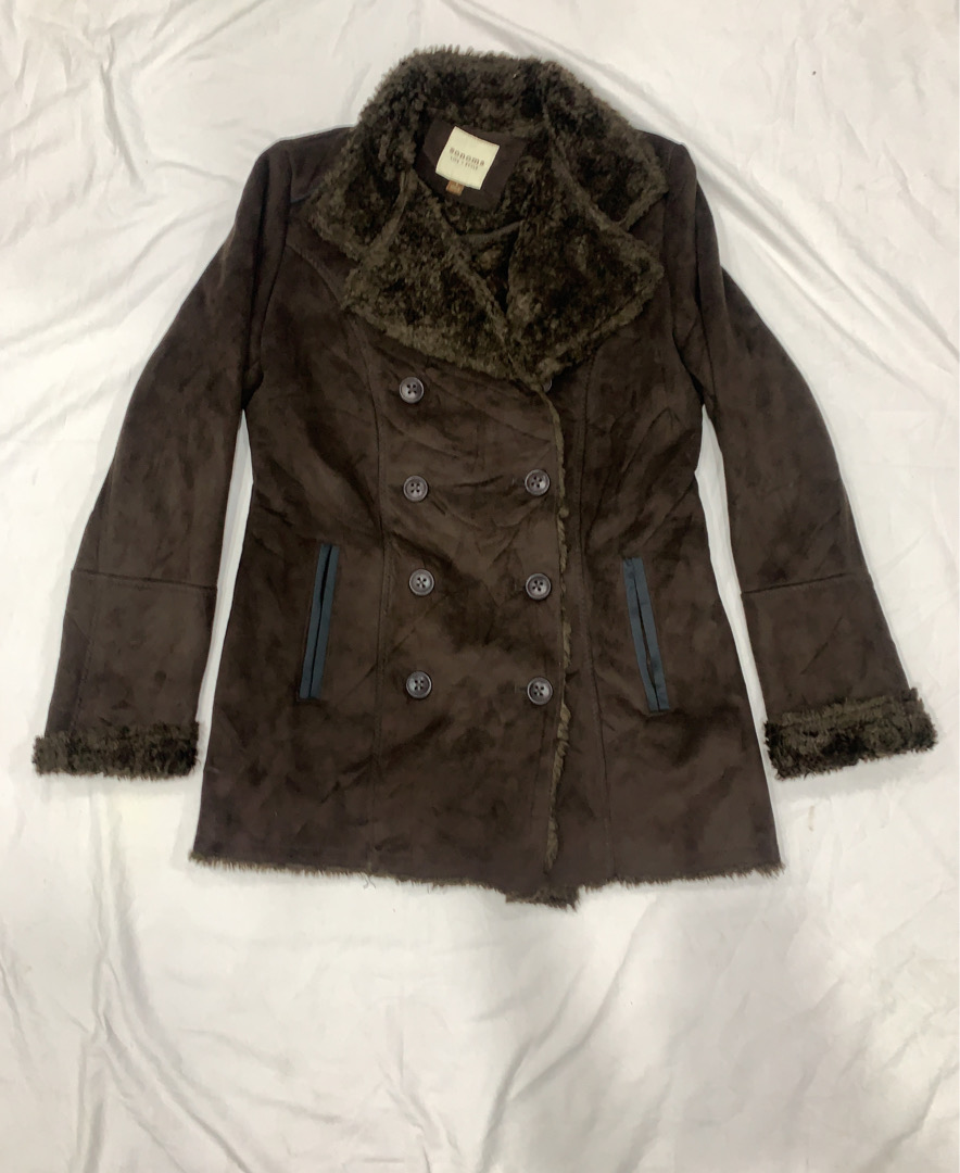 Sonoma Life + Style Brown Faux Fur Jacket