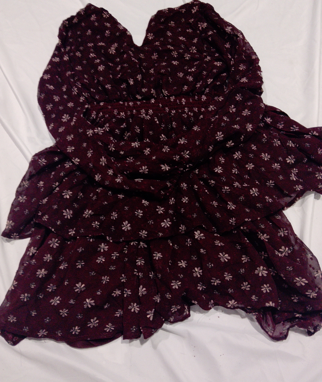 Jovani Burgundy Floral Dress