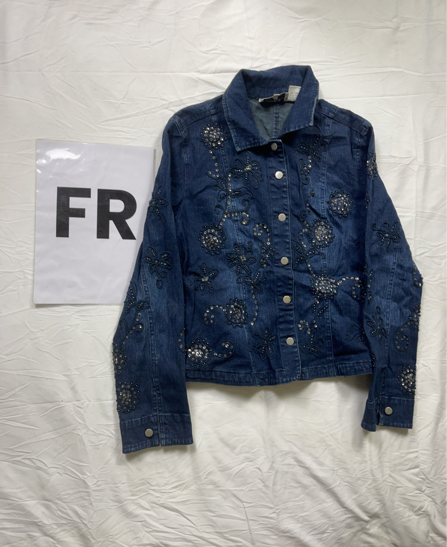 Veste en denim embellie Flashback
