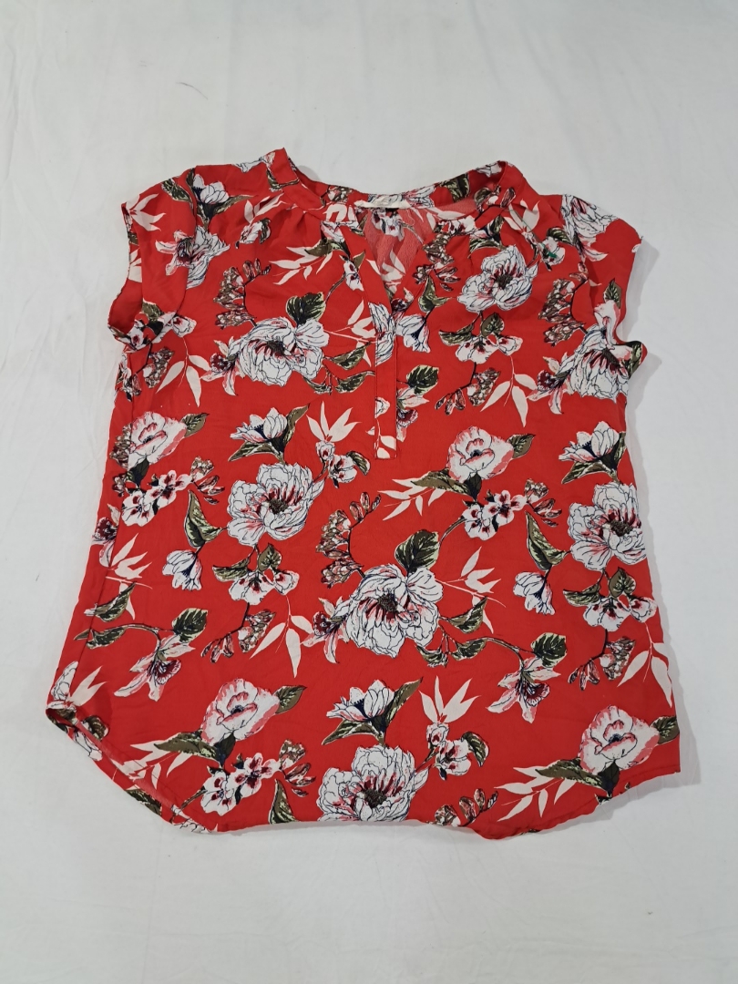 Red Floral Blouse