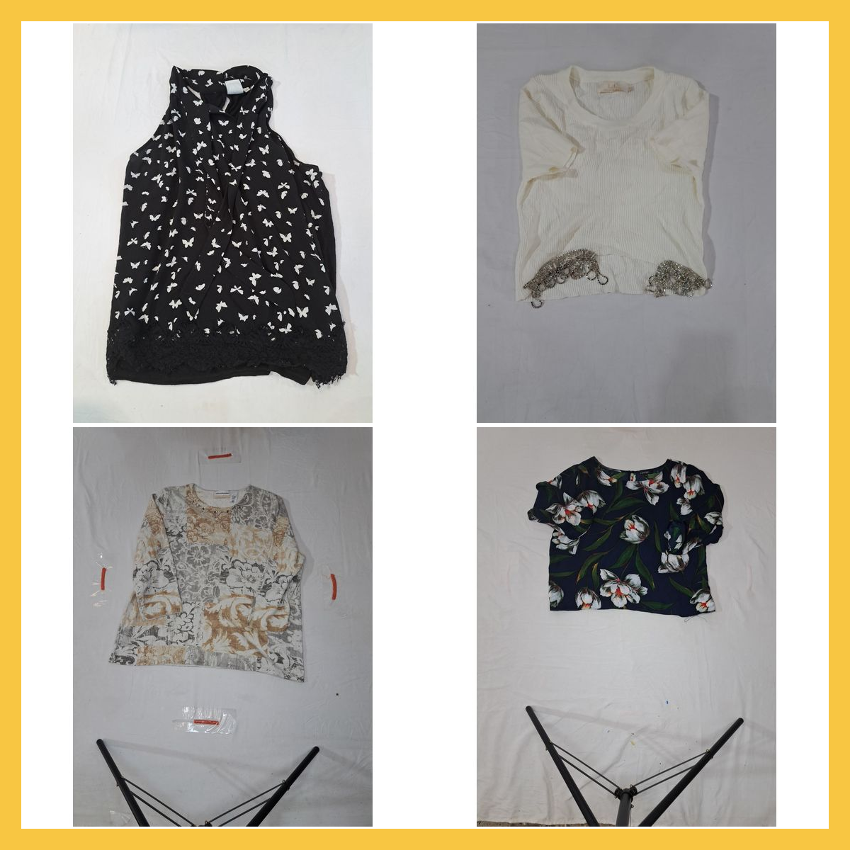 Designer Bundle: 10 Pc Mixed Print Tops, Blouses &..
