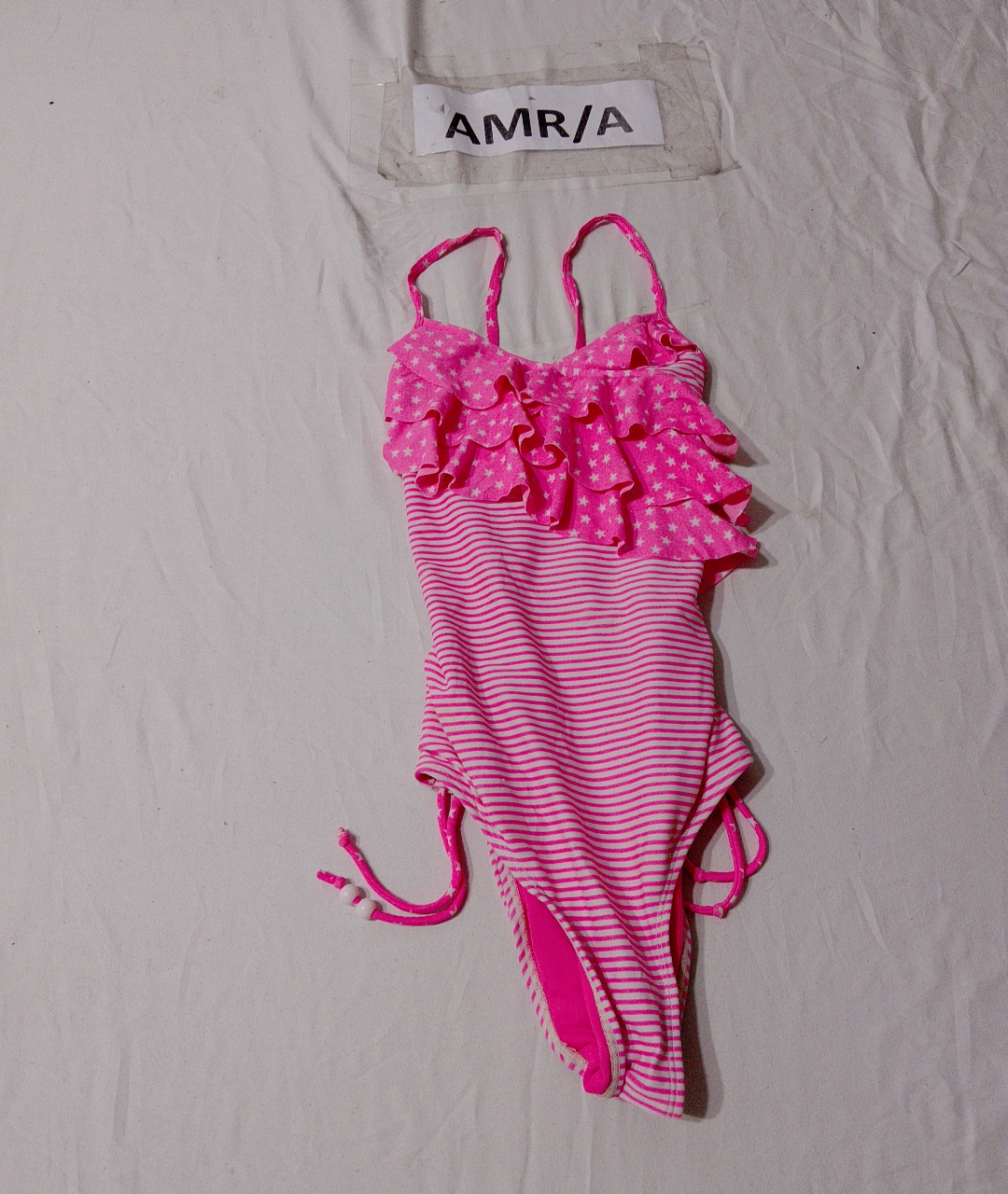 Maillot de bain une pièce rayé rose