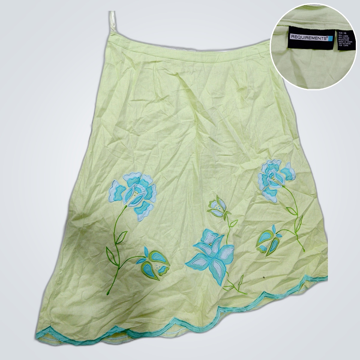 Light Green Floral Skirt